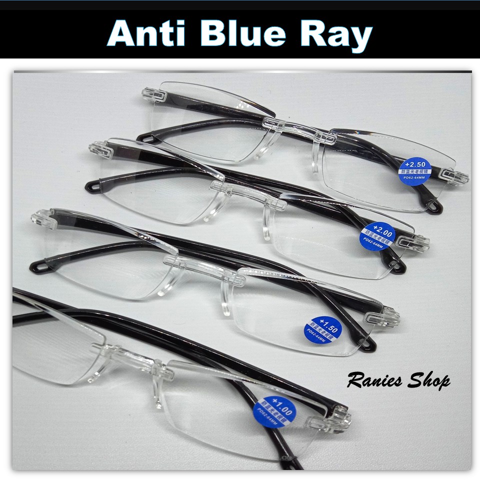 Kacamata Baca Anti Radiasi Plus 1.00 Plus 1.50 Plus 2.00 Plus 2.50 Kaca Mata Pria Wanita