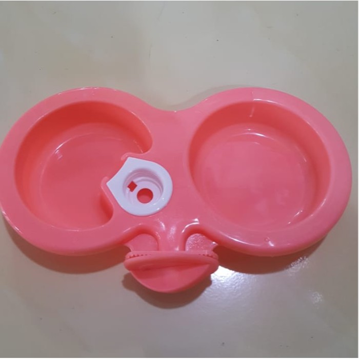 Tempat makan kelinci kucing anjing cavy / double food bowl