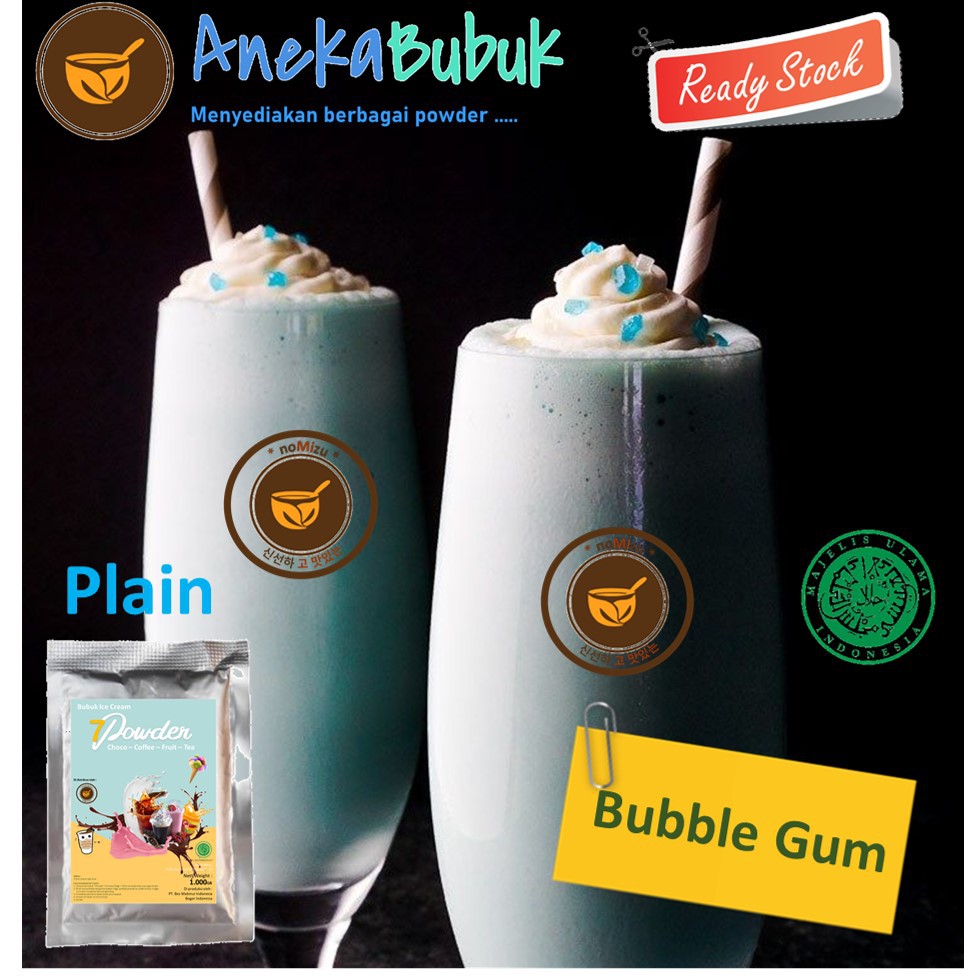 

BUBUK MINUMAN PLAIN BUBBLE GUM 1KG - BUBUK RASA PERMEN KARET BUBBLE GUM 1KG - BUBBLE GUM BUBUK 1KG