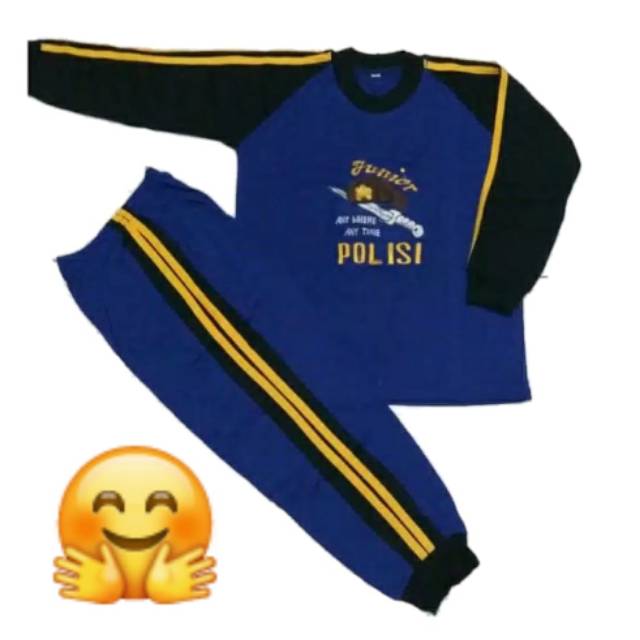 Kaos setelan anak "polisi" treaning/lengan panjang