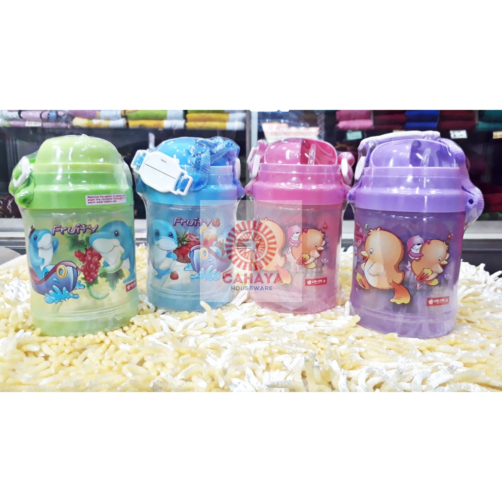 LION STAR Spirit Bottle 550ml N-72 Botol Susu/ Tempat Minum/ Botol + Sedotan BPA FREE