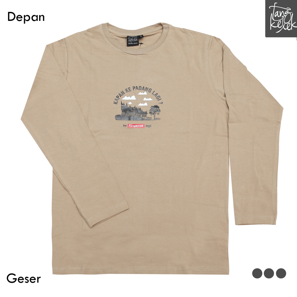 Tangkelek Baju Kaos Lengan Panjang Kapan Ke Padang Lagi Warna Coklat Susu