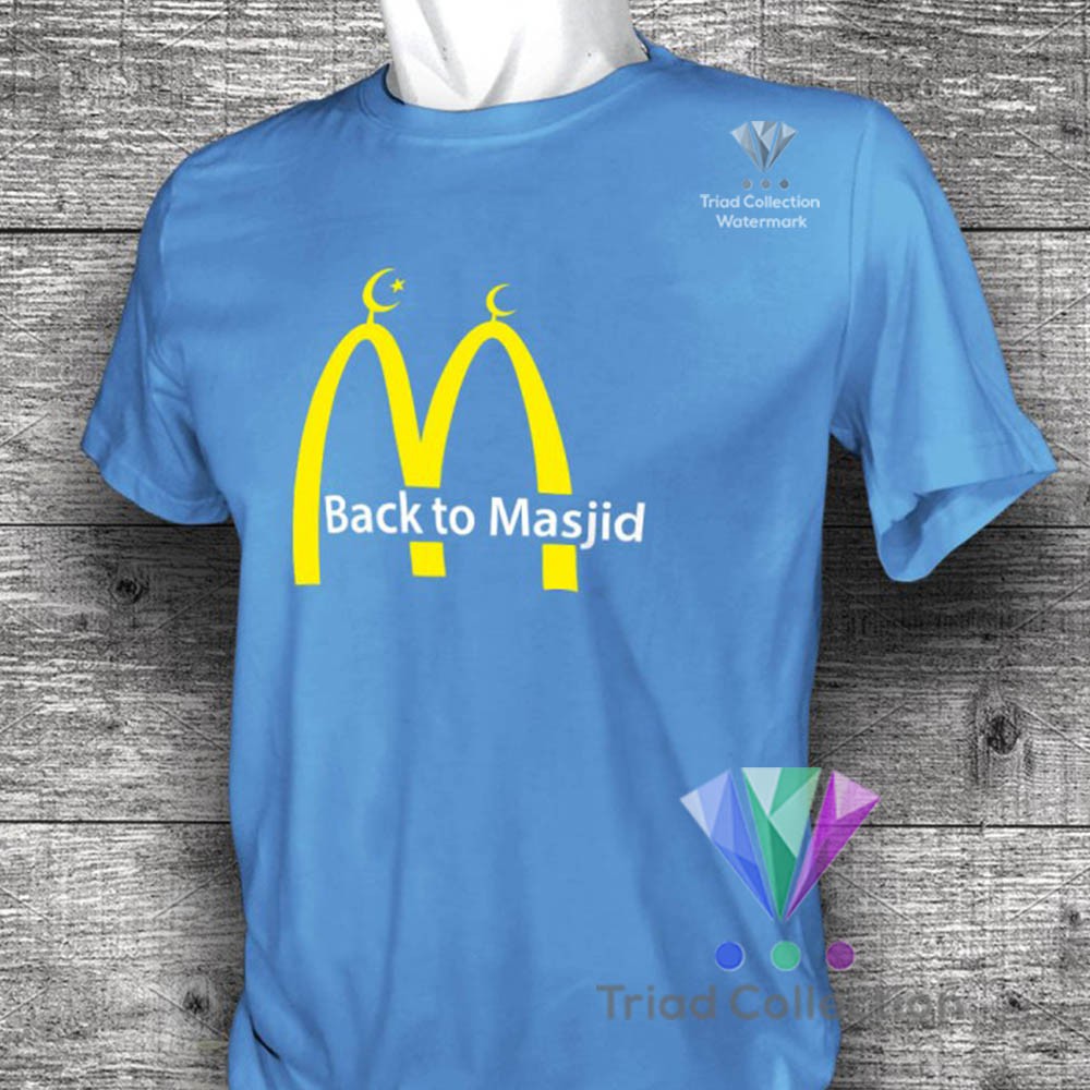 BACK TO MASJID | Kaos Dakwah Islami Cotton Combed 30s Premium Distro Baju Muslim Santri | 1478-5