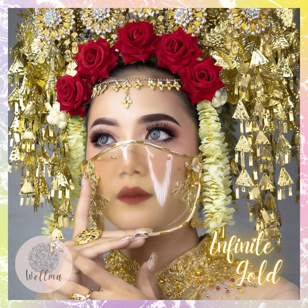 Masker Brukat Premium Cantik Pengantin Hijab Pesta Transparan Payet Mika Gold