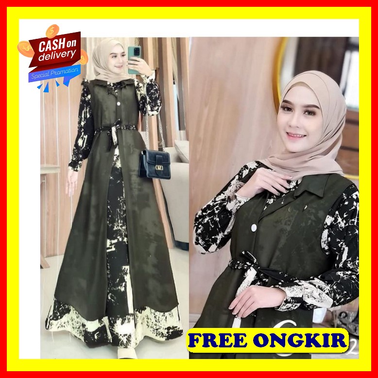 Gamis Wanita Import Dres Remaja Syar'I Baju Muslimah Murah Gamis Lebaran Terbaru Dress Syari Murah B