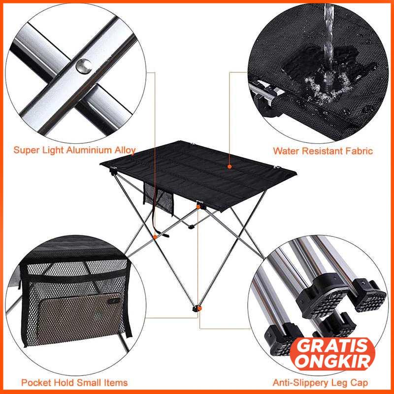 Meja Lipat Piknik Foldable Portable Ultralight 56.5x40.5x41 cm