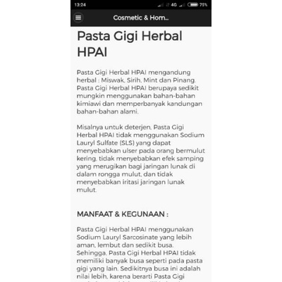 PASTA GIGI HPAI, PASTA GIGI HERBAL HPAI, HPAI,