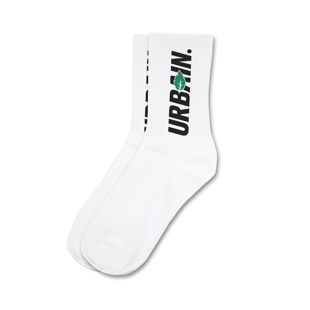 

Urbain x Leaf Socks - Og Logo - White