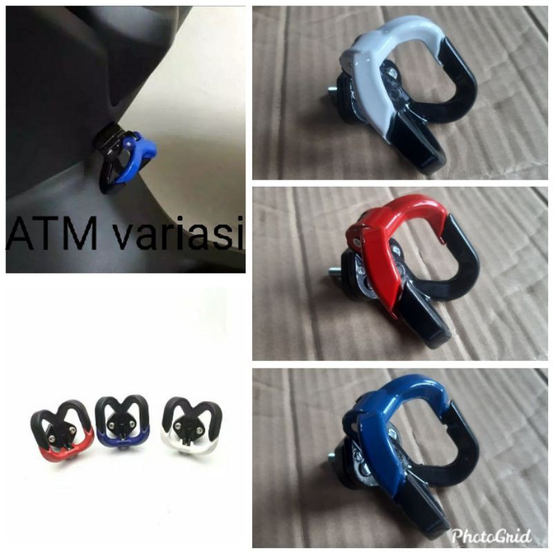 HOOK VARIASI GANTUNGAN BARANG MOTOR MODEL GESER DOUBLE UNIVERSAL PCX NMAX AEROX VARIO MIO BEAT SCOOP