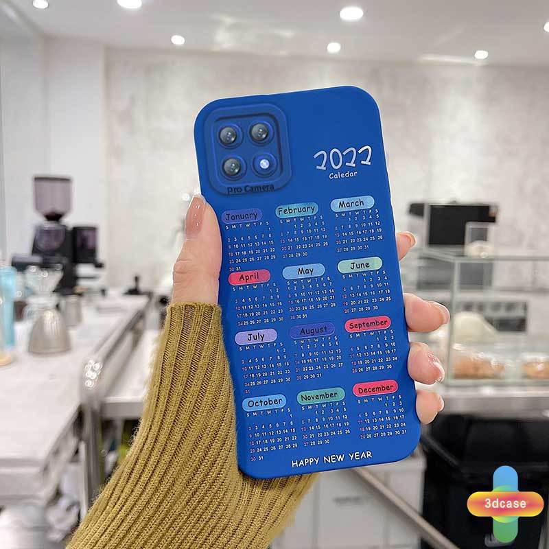 2022 Klein Blue Calendar Soft Case Realme 5i 5 7i C11 2021 C21Y C15 C21 C25 C20 C12 C3 C25S 5S 6i C17 C1 C25Y C2 C3i C20A realme Narzo 20 10 10A 20A 30A Soft TPU Shockproof Back Cover