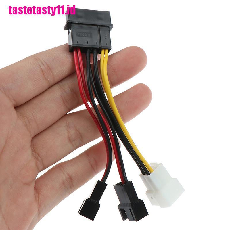 1 Pc Kabel Power Adapter 4 Pin Ke 3 Pin 12vx2 / 5vx2 Untuk Pendingin CPU