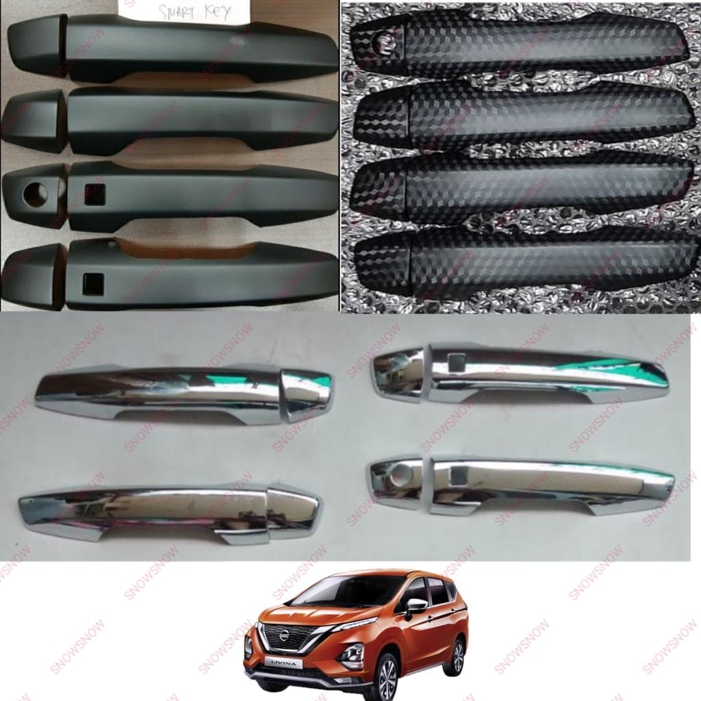 Cover Handle Xpander Livina 2019 2022 Up Keyless Hitam Chrome Carbon