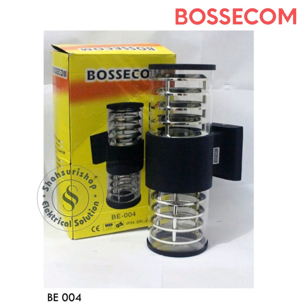 BOSSECOM KAP LAMPU DINDING PILAR TAMAN WALL LAMP 2 ARAH BE 004 E27 SNI