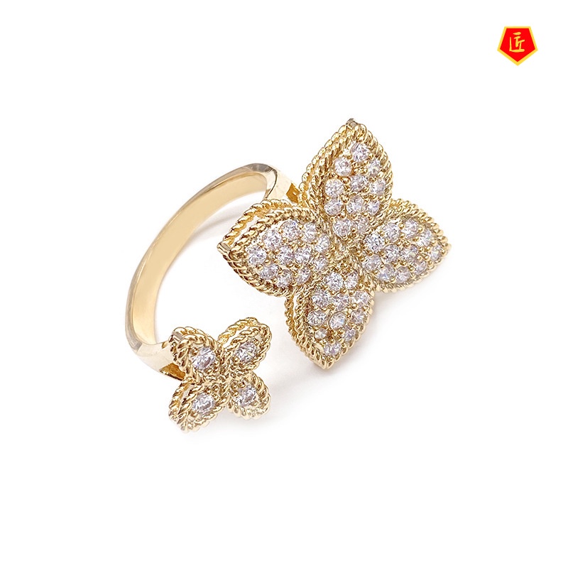 [Ready Stock]Four-Leaf Flower Ring Female Fashion