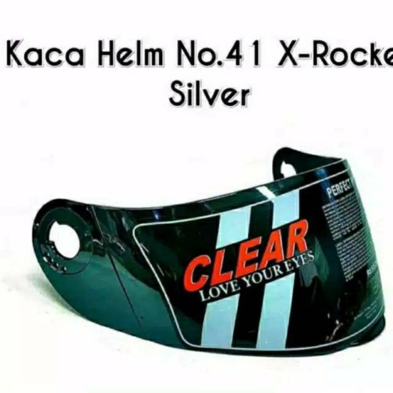 Visor helm kaca helm KYT X rocket roket iridium silver / Pelangi