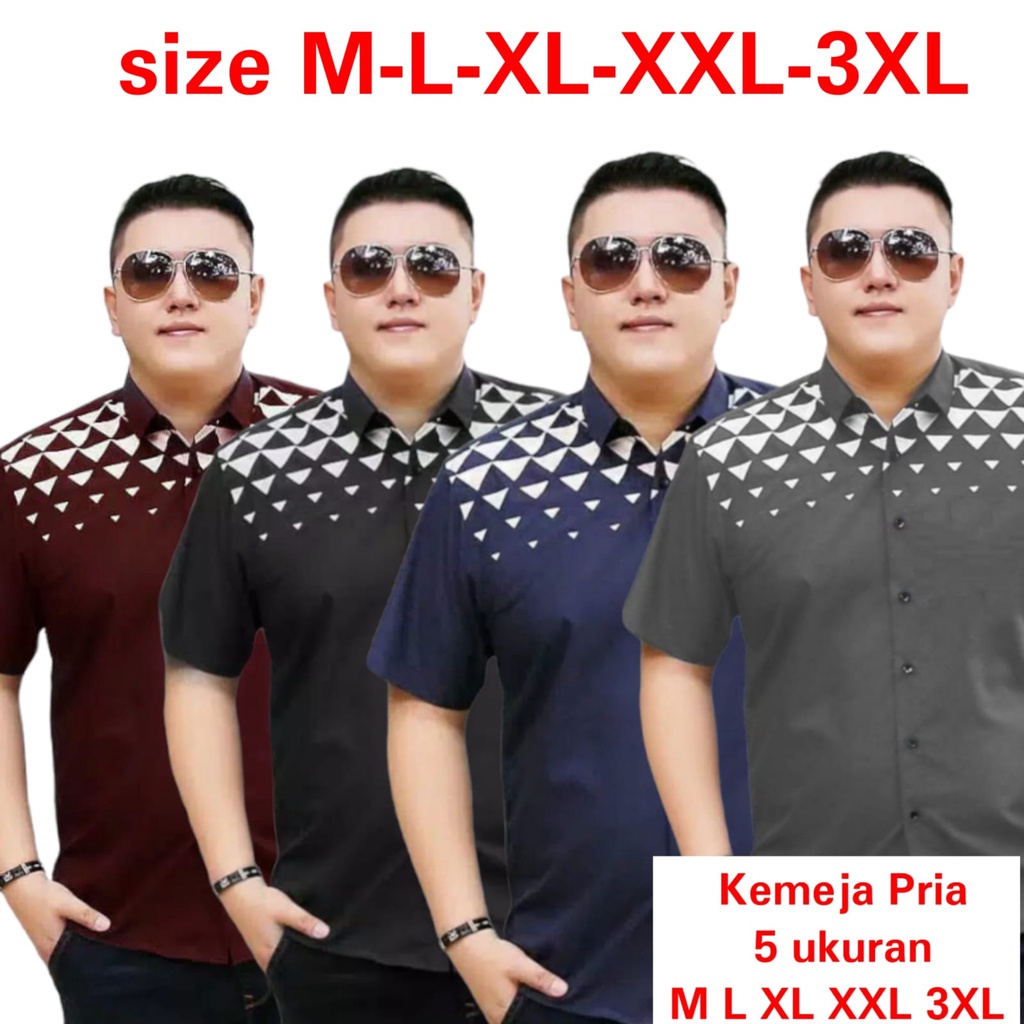 TC87 COD/4 WARNA/KEMEJA BIGSIZE/JUMBO/HEM PRIA LENGAN PENDEK/KEMEJA JUMBO PRIA VARGAS