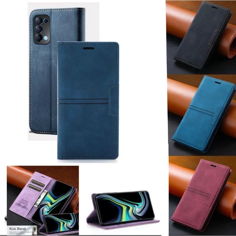case oppo reno 5 / reno 6 4G / 6 5G / reno 4 / flip casing dompet lipat leather kulit slot kartu ori