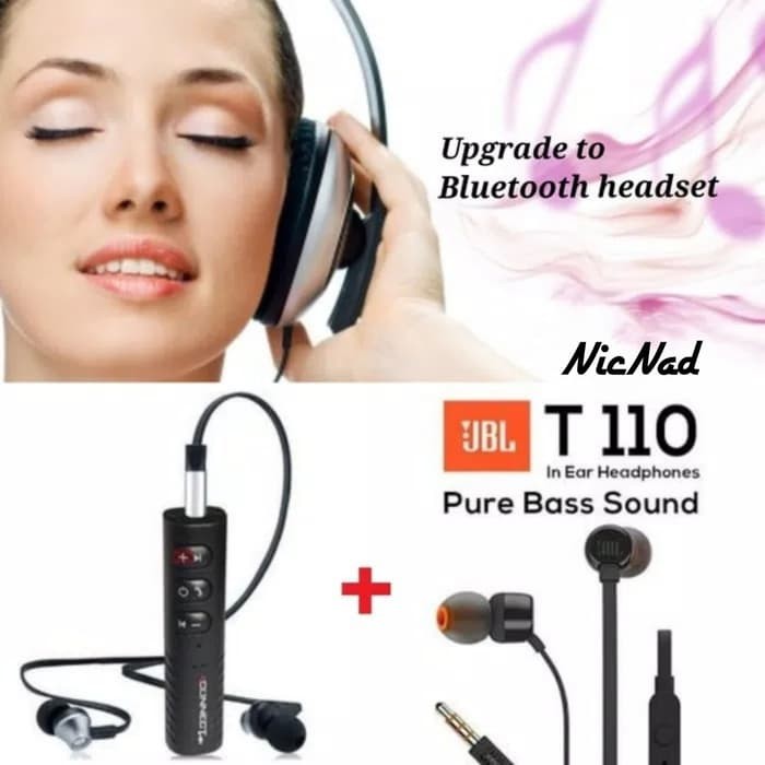 Promo  JBL T110   Bluetooth Wireless Audio Receiver 4Connect   Biru  Limited