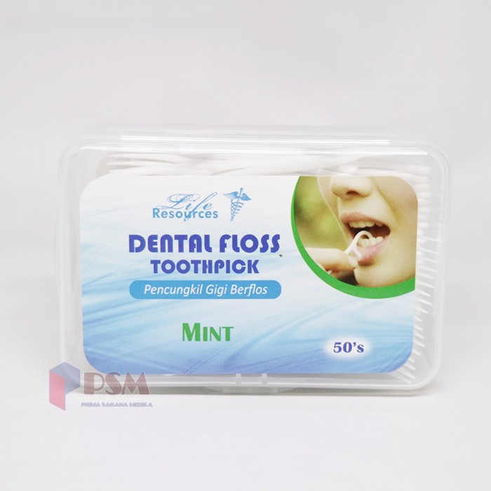 Dental Floss Toothpick Mint Benang Tusuk Gigi isi 50 Life Resources