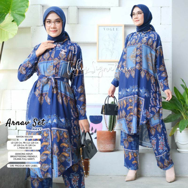 SETELAN TUNIK + KULOT RAYON MOTIF BATIK ARNAV SET BY TULUS