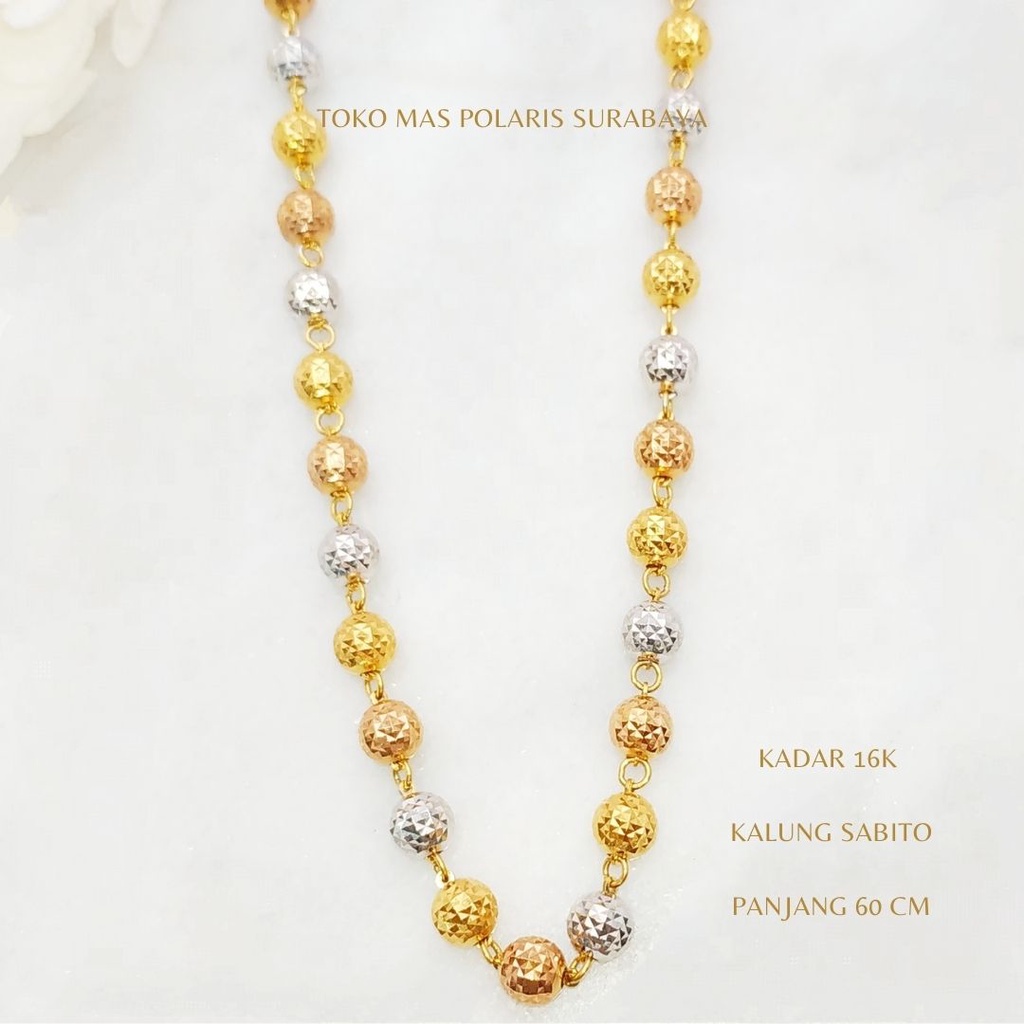 Kalung Sabito Var. 3 Warna Perhiasan Emas Kuning kadar 700 16K 17K KL700|18720|60 KL6A