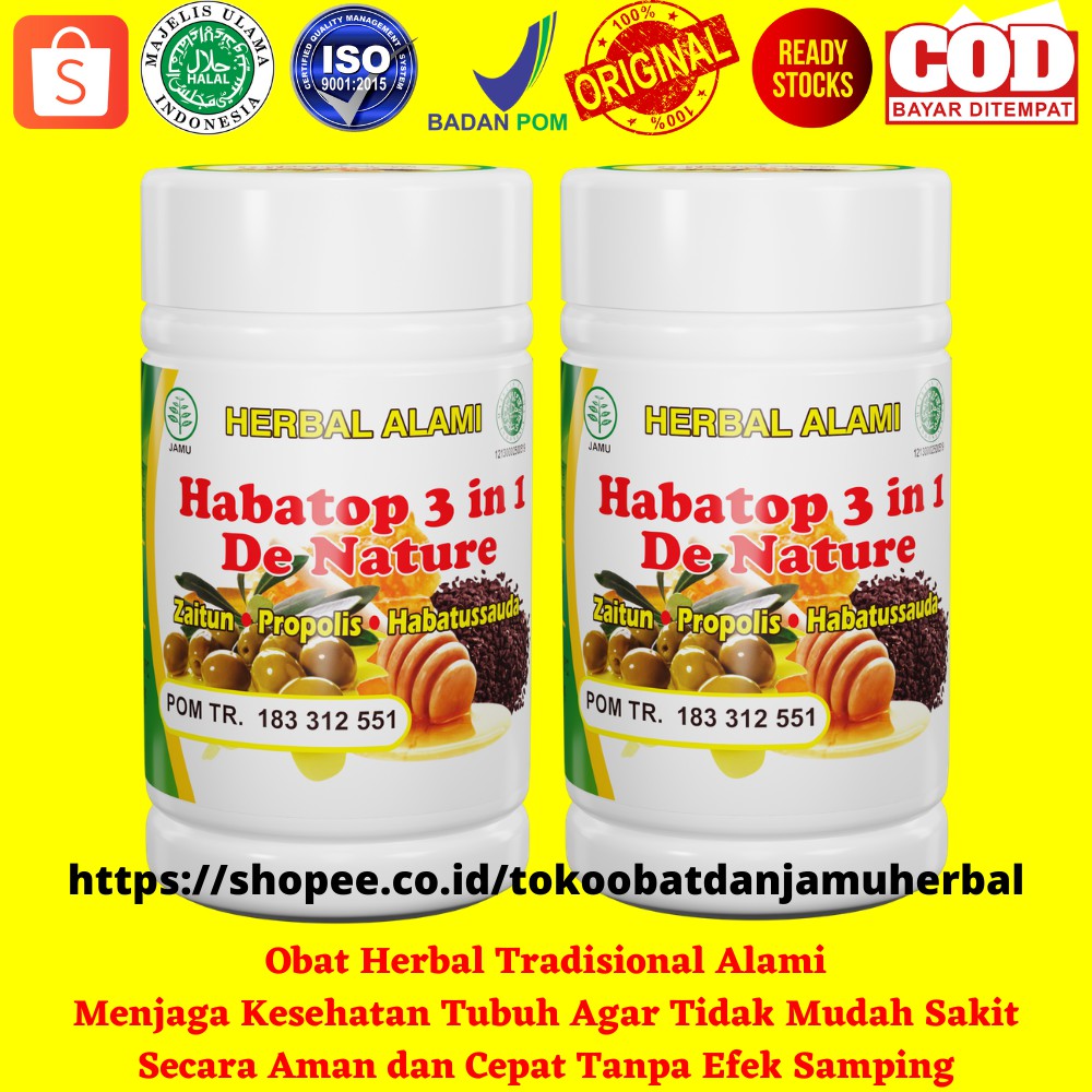 Habatop 3 in 1 Menjaga Kesehatan Tubuh Agar Tidak Mudah Sakit @100 Kapsul