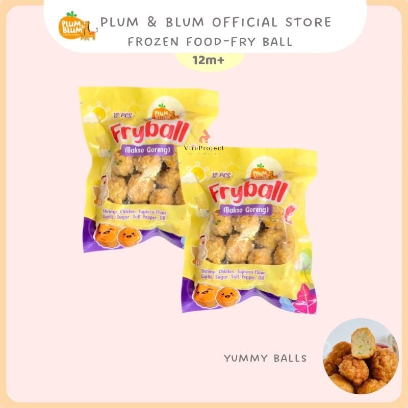 PLUM&amp;BLUM FROZEN CHICKEN BALL / MEAT BALL / FRYBALL - BAKSO AYAM / BAKSO SAPI / BAKSO GORENG AYAM UDANG NO MSG 12PCS