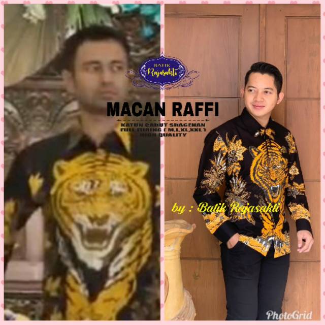 Kemeja Pantai Motif Macan Shopee Indonesia