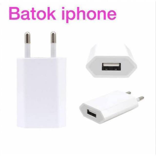 ADAPTOR CHARGER KEPALA BATOK CHARGER IPH 5 6 7 8 X ORIGINAL