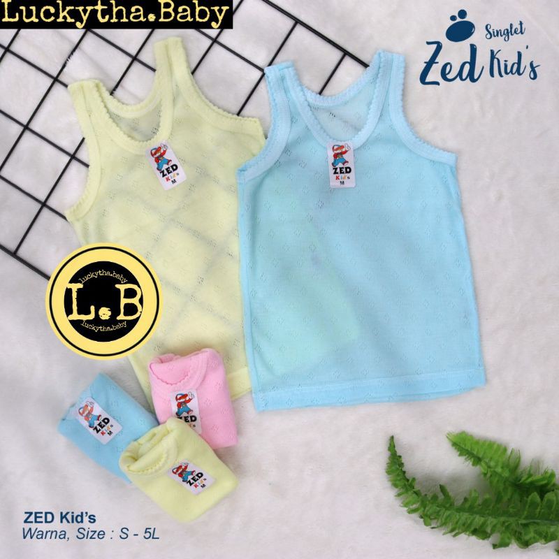 12pcs_singlet ZED KID S.M.L.XL.XXL.4L,5L /Selusin kaos sport adem / kaos kutung / singlet bayi