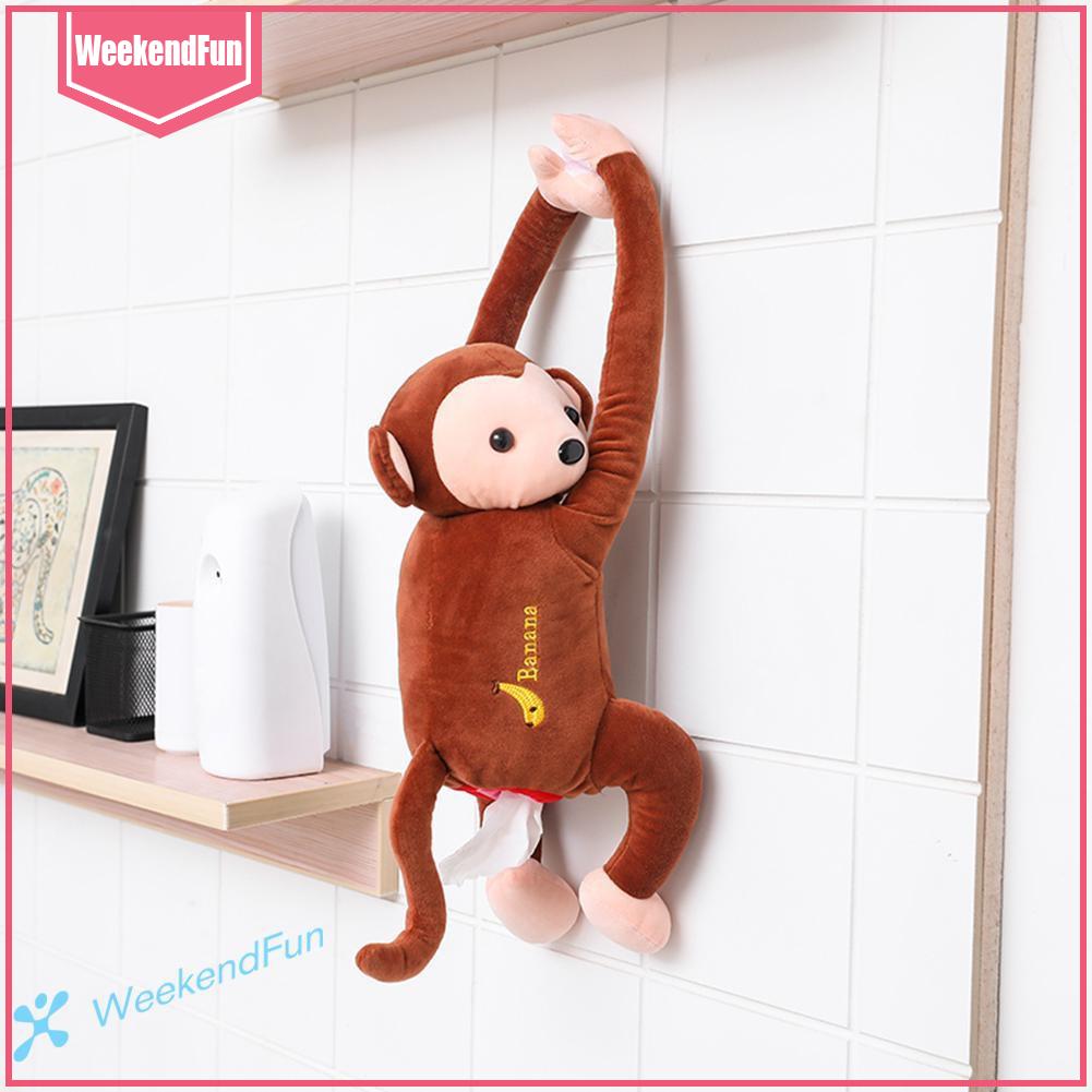 Kotak Tissue Desain Kartun Binatang Monyet Model Gantung Untuk Mobil Shopee Indonesia