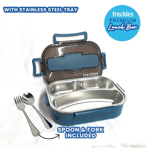 Freckles Lunch Box Stainless Steel - Kotak Makan Bento Anak Dan Dewasa Dengan Sendok Garpu Bekal Sekolah