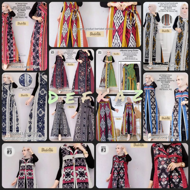 LINTANG ALBANIA LONG OUTER ORIGINAL ASLI TENUN TROSO FIT XL