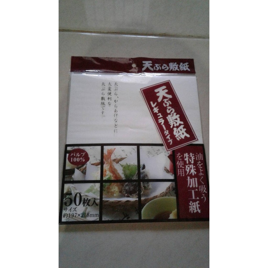 

Kertas alas goreng, 197x218mm, kertas tempura 50 lembar