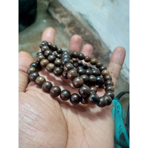 Gelang kayu kalimosodo kalimasada asli 8mm | ready tasbih kalung gaharu nagasari galih asem tlogosar