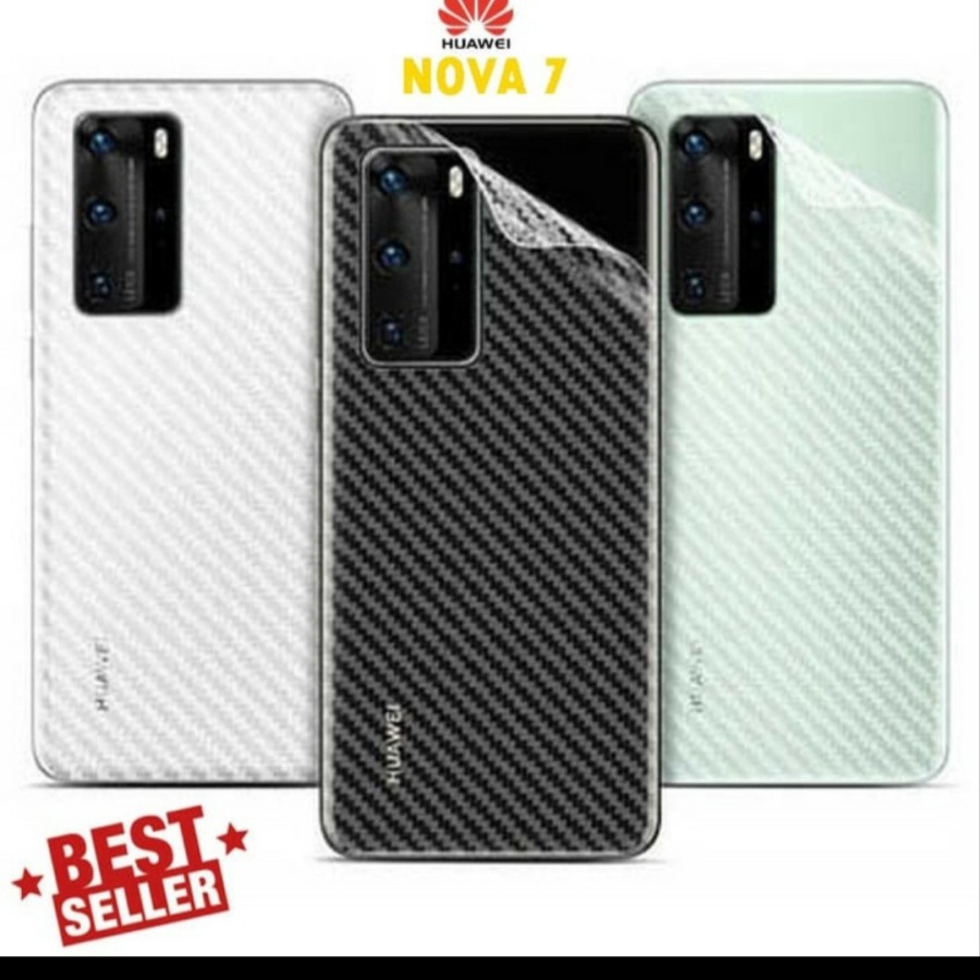 HUAWEI NOVA 9 NOVA 7 NOVA 2 LITE P30 P30 LITE P30 PRO ANTI GORES BELAKANG SKIN KARBON MOTIF CARBON GARSKIN TRANSPARAN ANTI JAMUR PELINDUNG BELAKANG