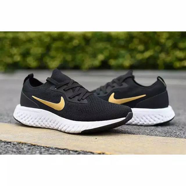 Sepatu Nike Sepatu Pria Nike Epic React Flyknit Black Gold White High Premium Nike Original