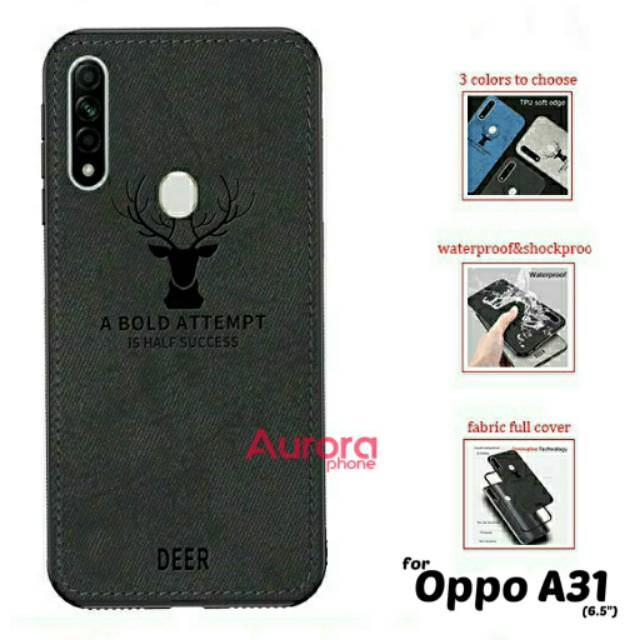 Oppo A31 Soft Case DEER Cloth Canvas Kain Cover Casing OppoA31 2020