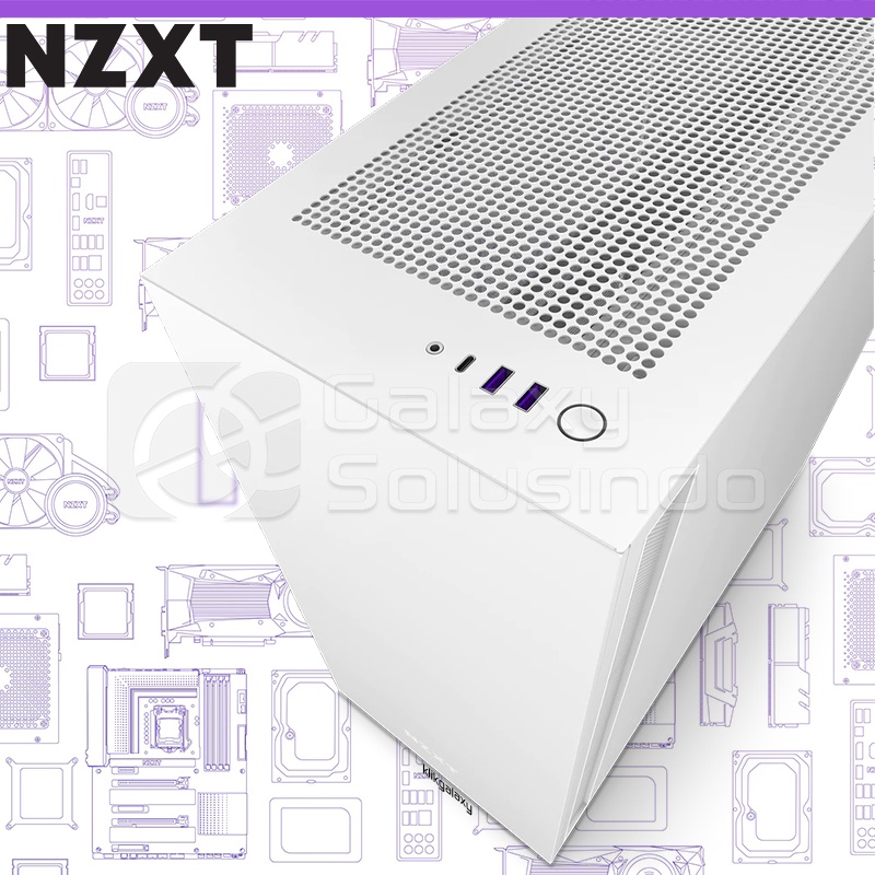 NZXT H7 Matte White Tempered Glass Mid Tower Gaming Case