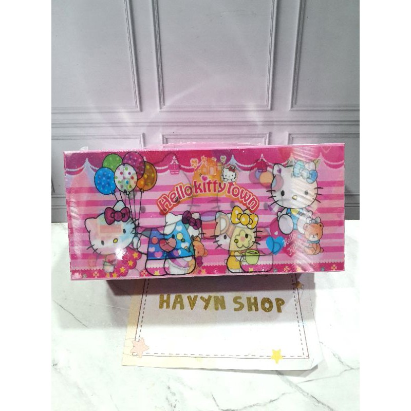 kotak pensil KODE 3 TINGKAT metalik 3dimensi/pencil case password/kotak pin-Hellokitty 3D