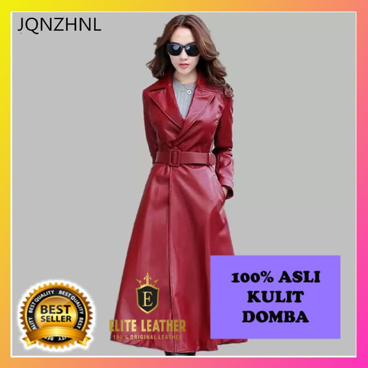 [PROMO JAKET KULIT WANITA ASLI KULIT DOMBA GARUT MODEL JAS PANJANG. EL247
