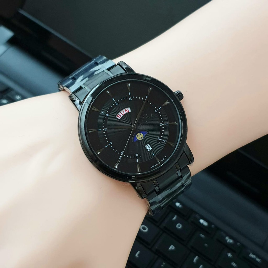 Jam Tangan Pria Alfa Original Anti Air Day And Date On Rantai Stainless Steel