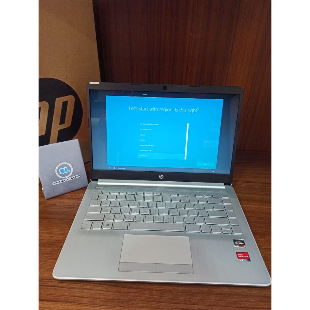 LAPTOP GAMING BARU HP 14 RYZEN 3 3250U RAM 4GB SSD 128GB WIN10HOME SILVER-1