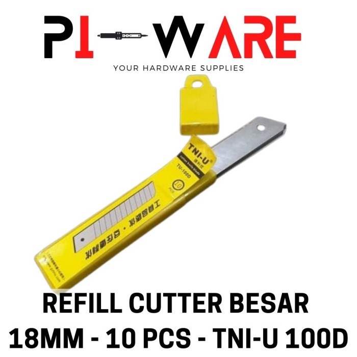 TNI-U TU-100D Refill Cutter Blade Ukuran Besar 18mm Isi 10 Pcs