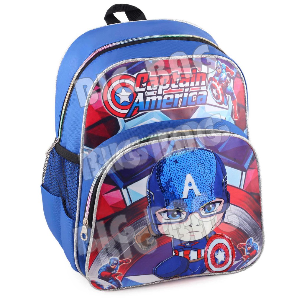 Tas Ransel Anak Laki Laki Karakter CAPTAIN AMERICA - HALF WAYS - RANSEL LED UKURAN TK