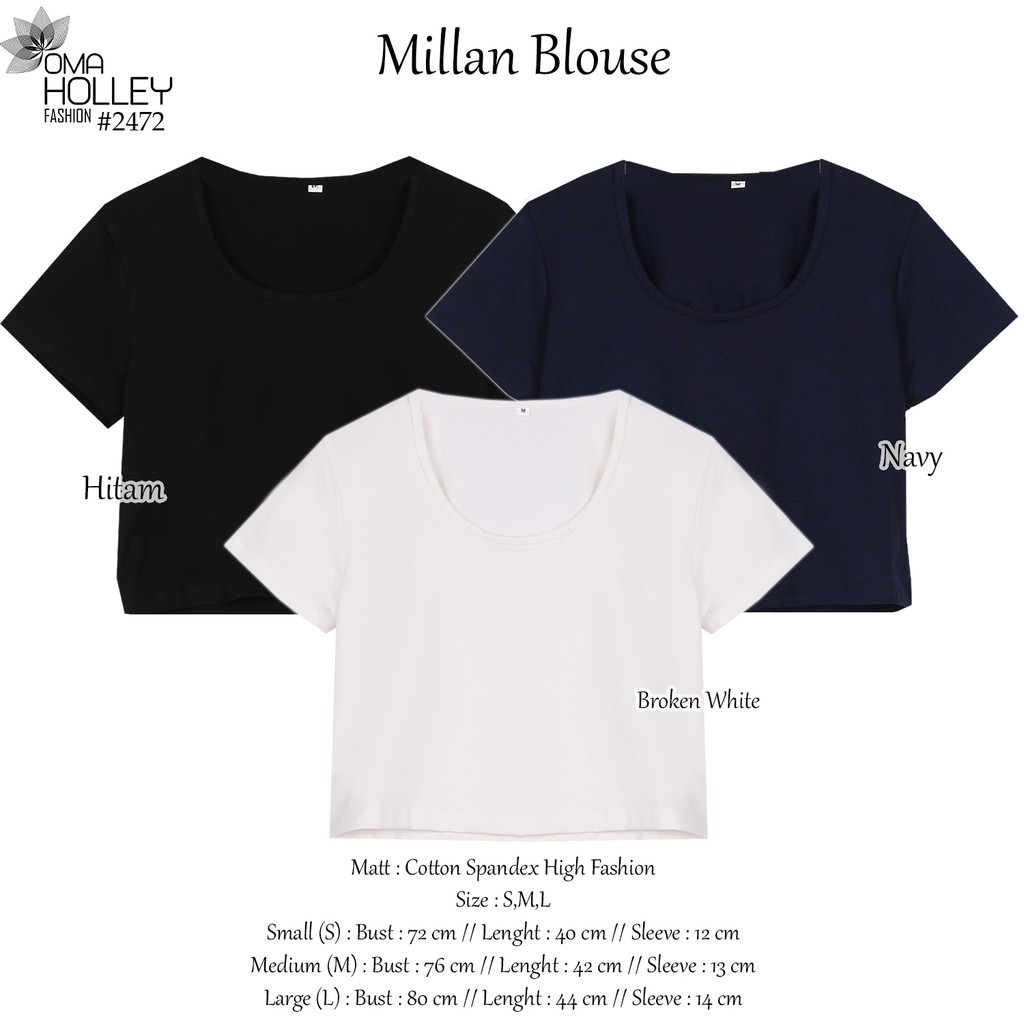 (COD) OH Fashion baju kaos wanita Milan (Z4R4)#2472