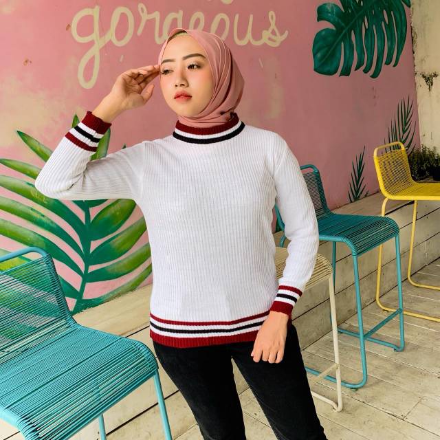 Sakura Sweater / Sweater Rajut korea / Sweater Wanita / Basic Sweater