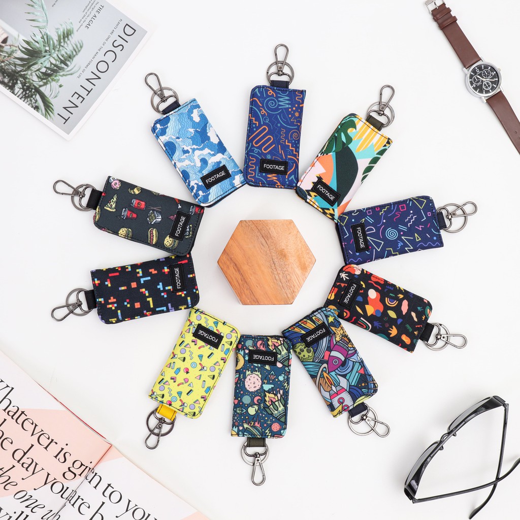 Dompet STNK E-TOLL SIM Mobil Motor Gantungan Kunci Motif Premium Footage Keychain GK-02