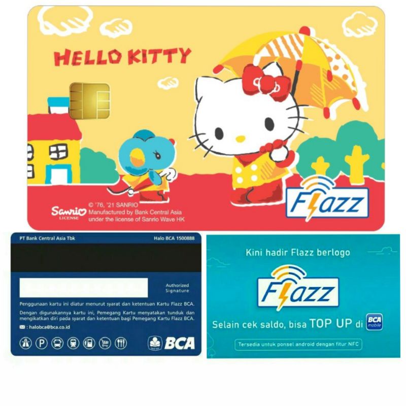 Kartu eTOLL Flazz BCA Gen2 / Gen 2 Limited Edition Hello Kitty Umbrella ORI /Like eTOLL eMONEY Tapcash or Brizzi