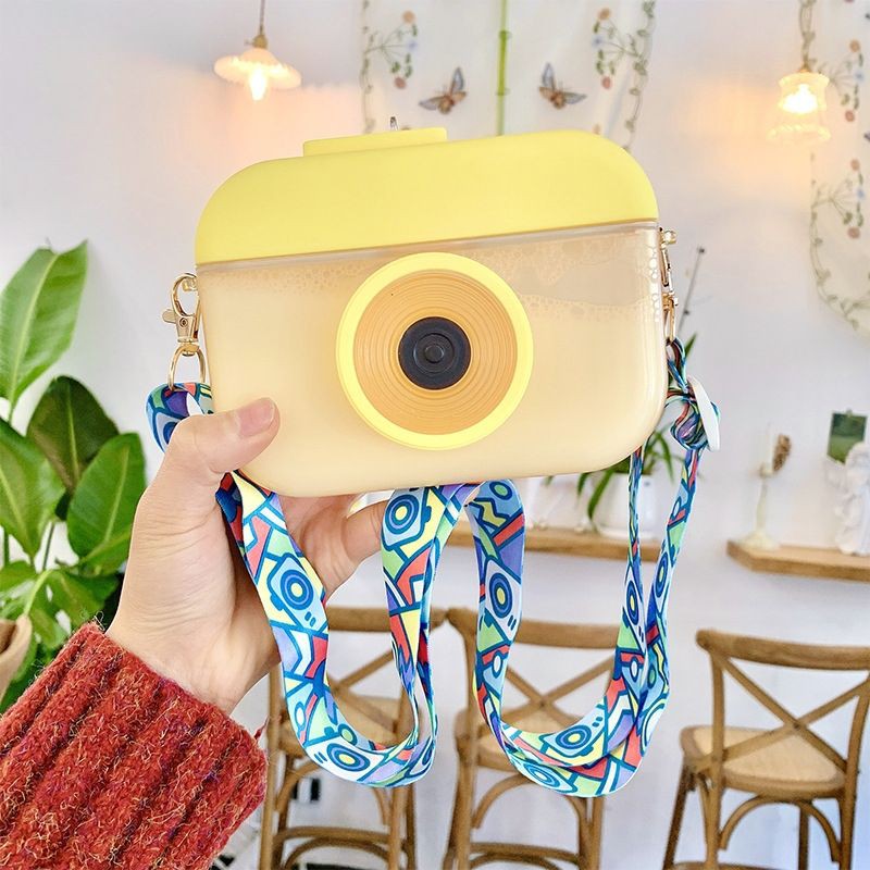 Camera Bottle | Botol Kamera Unik | Botol Minum Anak Free Sticker Karakter-Yellow